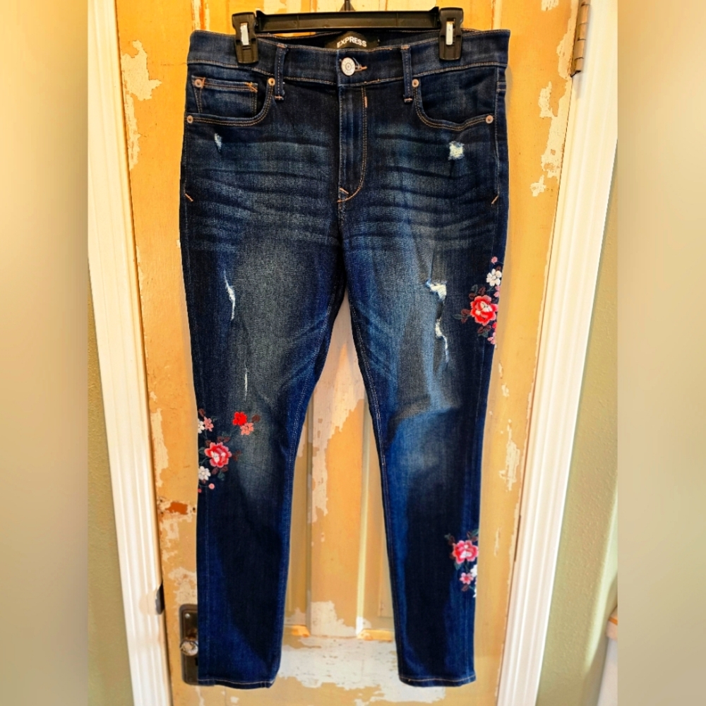 Express Embroidered Mid Rise Stretch Legging Size 10